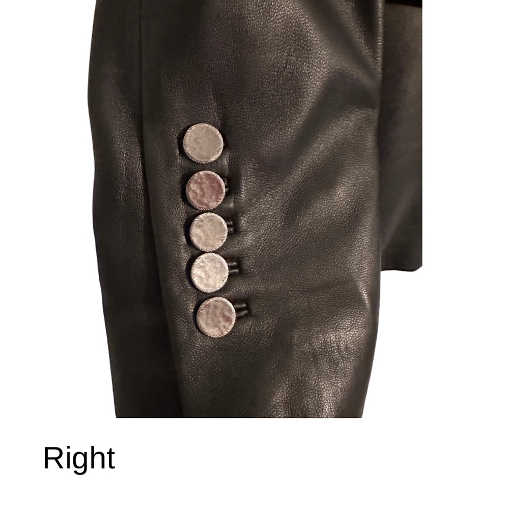 Kobi Halperin - Black 100% Genuine Leather Blazer - Size Small - Picture 4 of 9